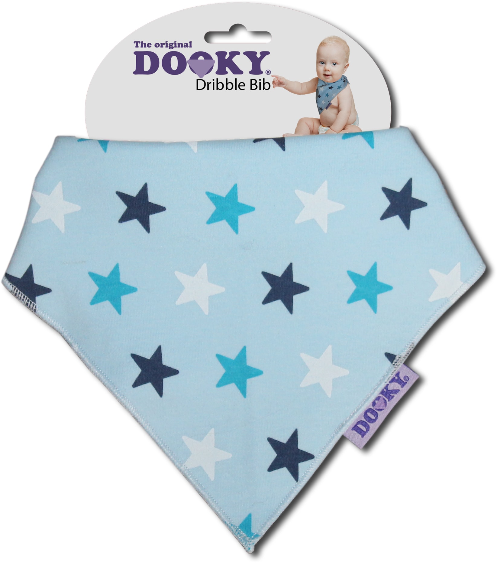 Dooky Dribble Bib  Blue Stars